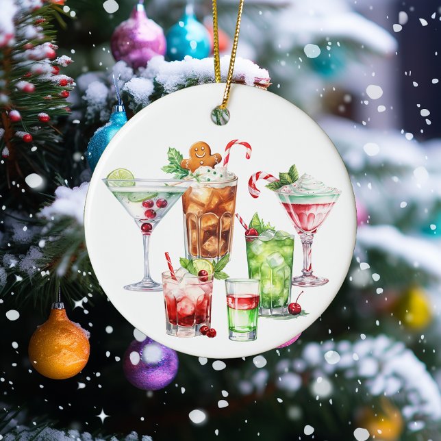 Christmas Cocktail Beverages Drinks  Ceramic Tree Decoration (Creator Uploaded)
