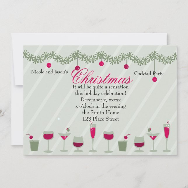 Christmas Cocktail Celebration Invitation (Front)