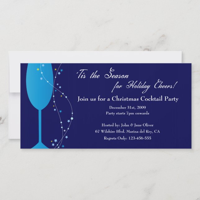 Christmas Cocktail Champagne Party Invitation (Front)