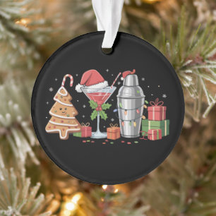 Christmas Cocktail Espresso Martini Drinking Party Ornament