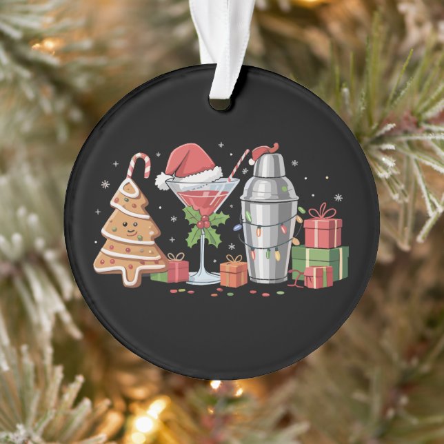Christmas Cocktail Espresso Martini Drinking Party Ornament (Tree)