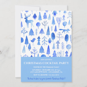 Christmas Cocktail invitation Beautiful Watercolor
