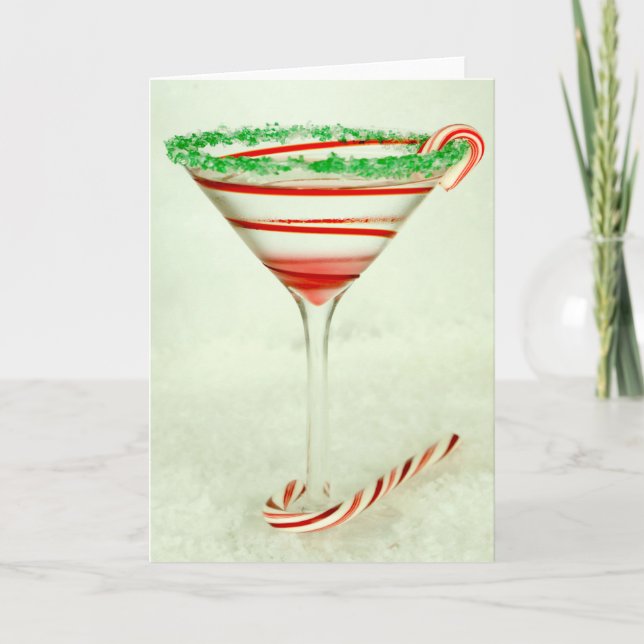 Christmas Cocktail Mrs. Claustini Holiday Card (Front)