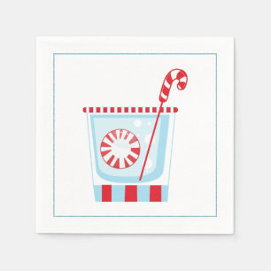 Christmas Cocktail Napkin with martini olive