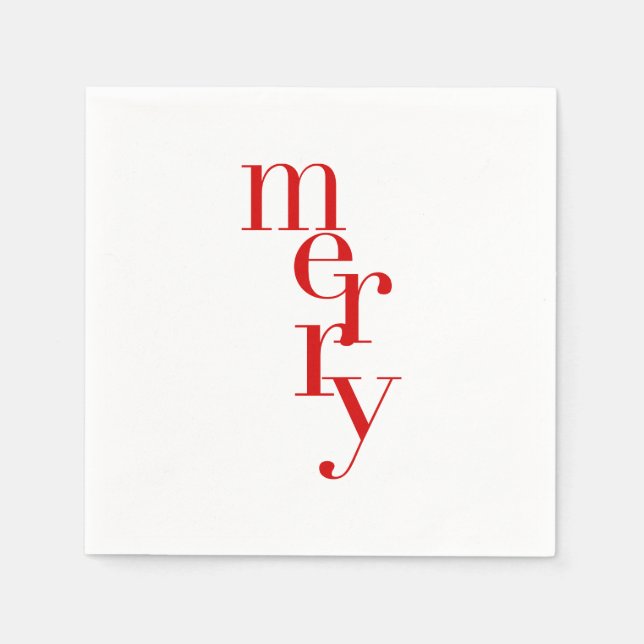 Christmas Cocktail Napkins | Merry (Front)