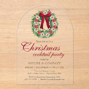 Christmas Cocktail Party Corporate Christmas Party Acrylic Invitations