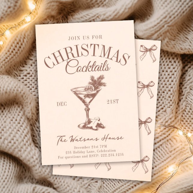 Christmas Cocktail Party Holiday Social Club  Invitation (Creator Uploaded)