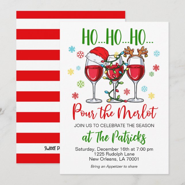 Christmas Cocktail Party Invitation (Front/Back)