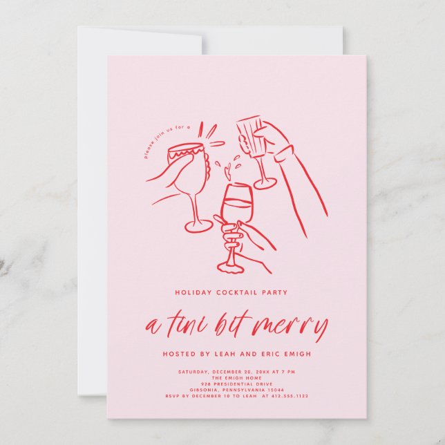 Christmas Cocktail Party Invitation (Front)