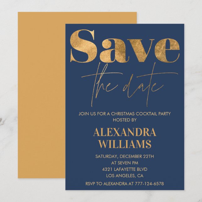 Christmas Cocktail Party Invitations Save the date (Front/Back)