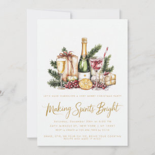 Christmas Cocktail Party Making Spirits Bright Invitation