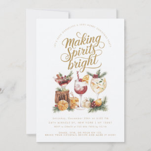 Christmas Cocktail Party Making Spirits Bright Invitation