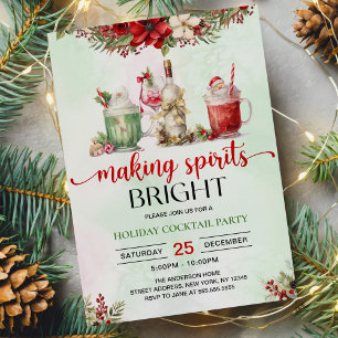 Christmas Cocktail Party Making Spirits Bright  Invitation