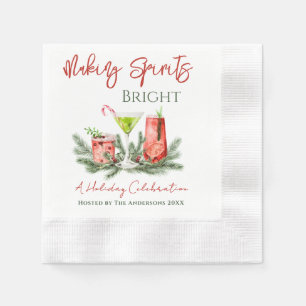 Christmas Cocktail Party Making Spirits Bright Napkin