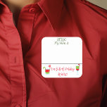 Christmas Cocktail Party Name Badge Tag<br><div class="desc">*** Purchase the Matte Finish when using this sticker as a name tag*** This design may be personalised in the area provided by changing the photo and/or text. Or it can be customised by clicking Personalise this Template and then choosing the click to customise further option and delete or change...</div>
