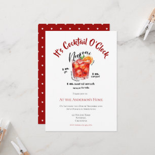 Christmas Cocktail Party Watercolor Illustration Invitation