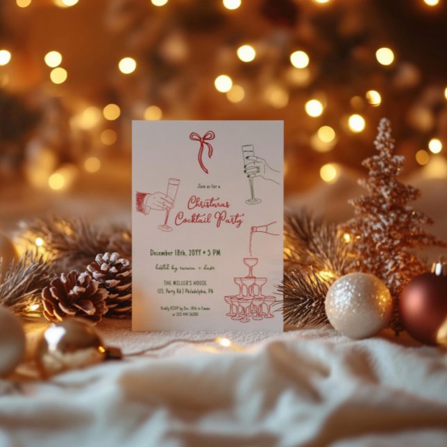 Christmas Cocktail Party whimsical invitation (Creator Uploaded)