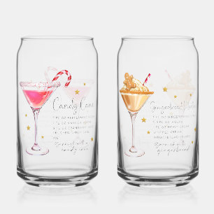 Christmas Cocktail Recipe Set 2 Can Glass