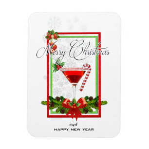Christmas Cocktail Watercolor Art Magnet