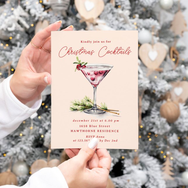Christmas Cocktail's Elegant Party Invitation (Creator Uploaded)