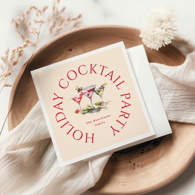 Christmas Cocktail's Elegant Party Napkin (Creator Uploaded)