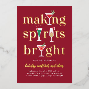 Christmas Cocktails Holiday Party Invitation