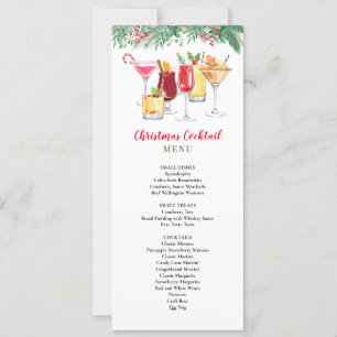 Christmas Cocktails Holiday Party Menu  Invitation