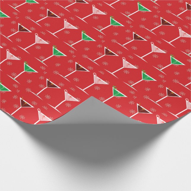 Christmas Cocktails Holiday Wrapping Paper (Corner)