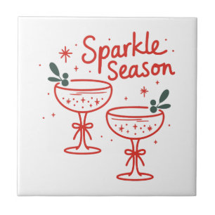 Christmas Cocktails Sparkle Season Tile