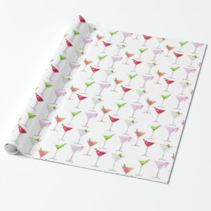 Christmas Cocktails Variety Wrapping Paper
