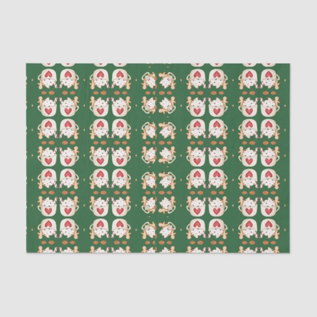 Christmas Cocoa Geometric Abstract Design Tissue Paper (Front)