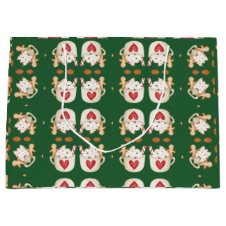 Christmas Cocoa Geometric Abstract Large Gift Bag
