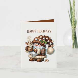 Christmas cocoa gnome add message Happy Holiday Card