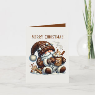 Christmas cocoa gnome add message  holiday card