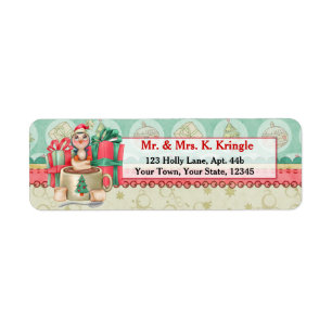 Christmas Cocoa Penguin Address Label