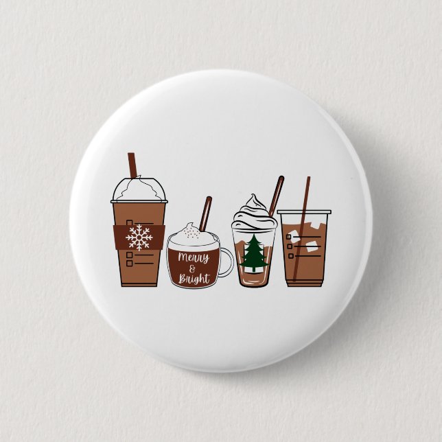 Christmas Coffee 6 Cm Round Badge (Front)