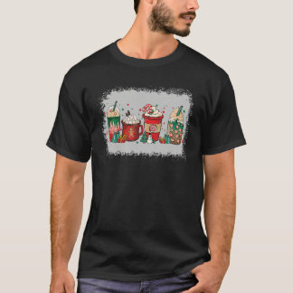 Christmas Coffee Cup Bleached T-Shirt