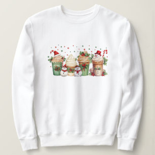 Christmas Coffee Cups Holiday Festive Drinks Sweatshirt