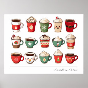 Christmas Coffee Cups Poster