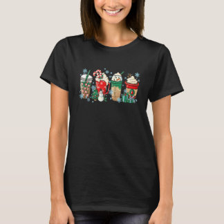 Christmas Coffee Latte  Coffee Xmas Pyjamas Snowma T-Shirt