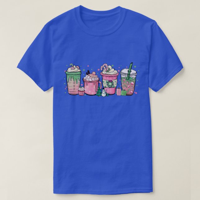Christmas Coffee Mugs Ice Cream T-Shirt (Design Front)