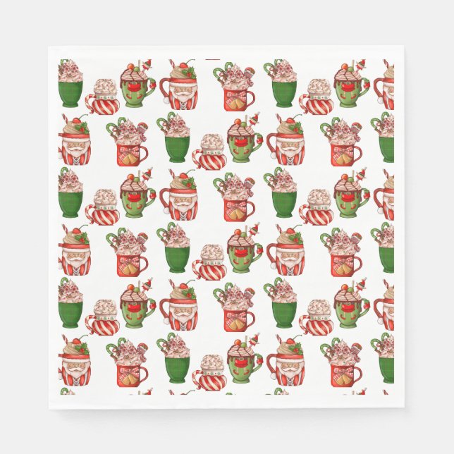 Christmas Coffee Paper Mugs Napkin (Front)