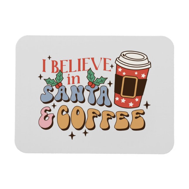 Christmas Coffee | Santa and Coffee Magnet (Horizontal)