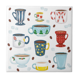 Christmas Coffee Shop Hostess Gift  Tile