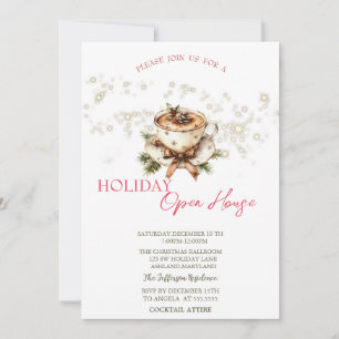 Christmas Coffee Stars Open House Invitation