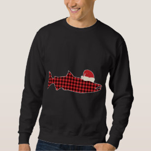 Christmas Coho Salmon Red Plaid Buffalo Tartan San Sweatshirt