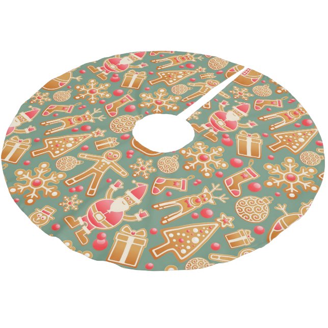 Christmas Collage Brushed Polyester Tree Skirt (Angled)