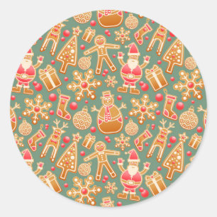 Christmas Collage Classic Round Sticker