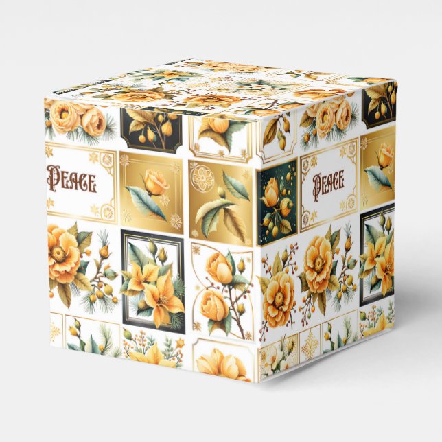 Christmas Collage in Gold Favour Box (Front Side)