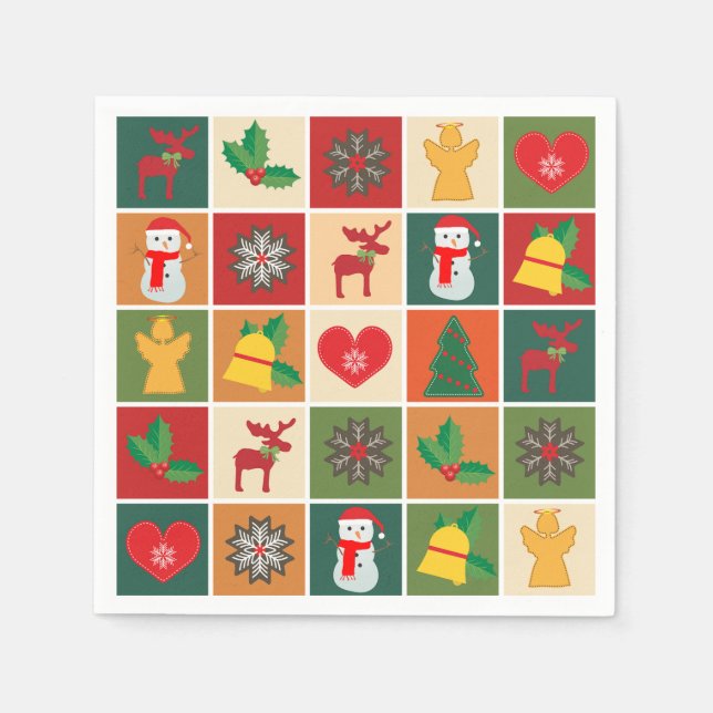 Christmas Collage Napkin (Front)